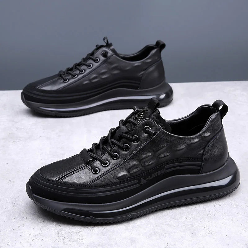 Heren Sneakers in Krokodillenleer Stijl + Gratis Horloge