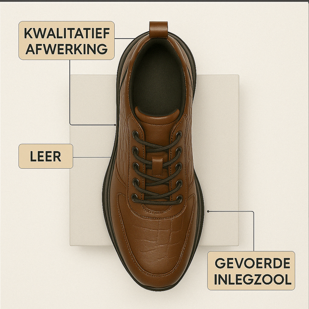 Heren Sneakers in Krokodillenleer Stijl + Gratis Horloge