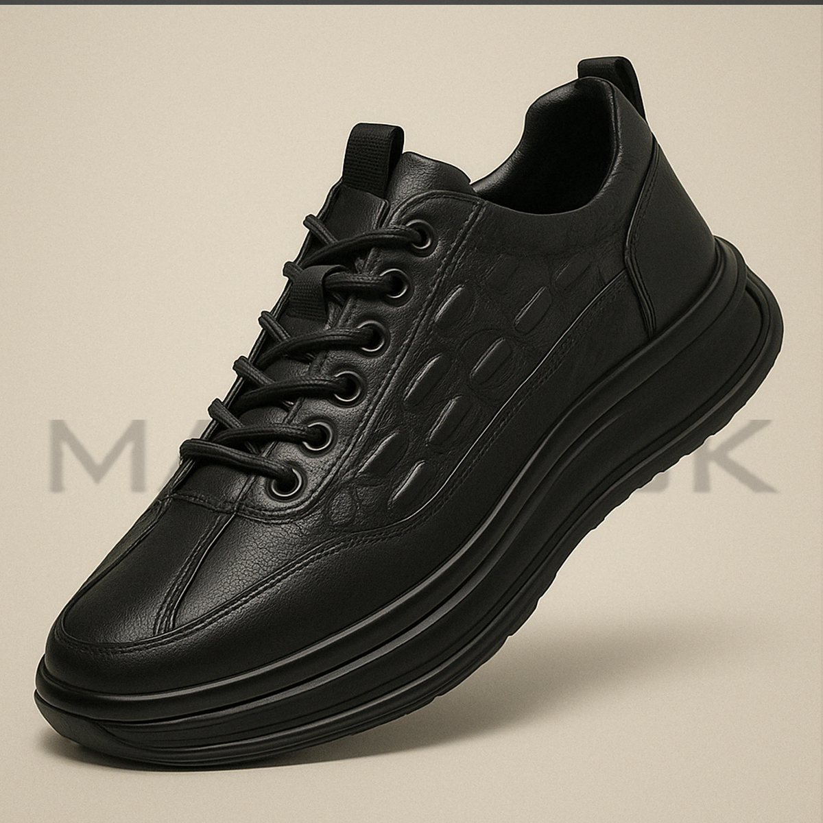 Heren Sneakers in Krokodillenleer Stijl + Gratis Horloge